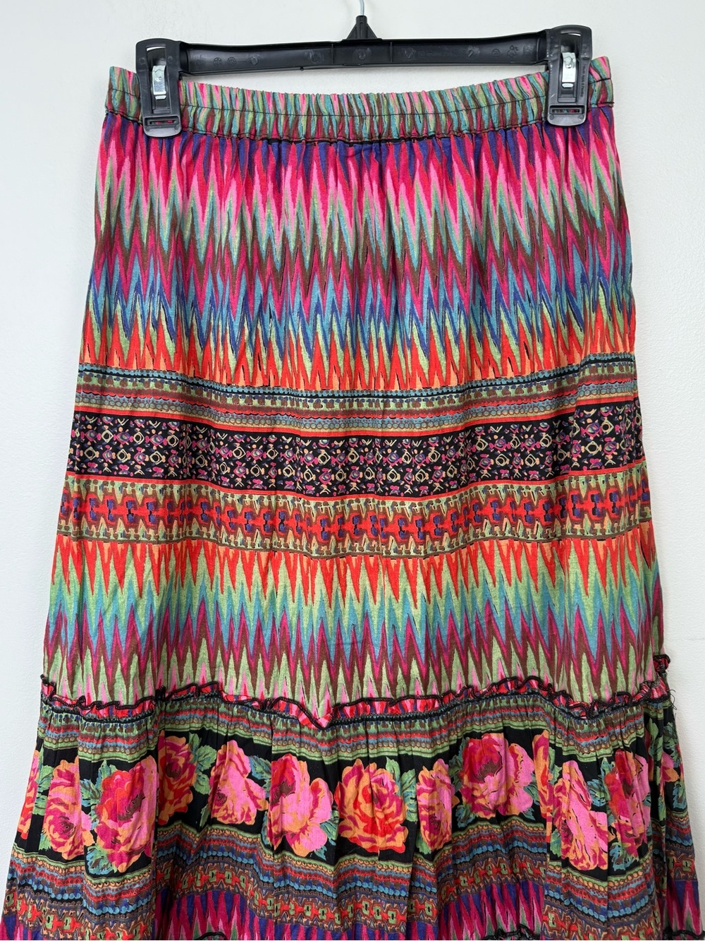 Angie Festival Boho Floral Colorful Maxi Skirt Size Medium - Picture 2 of 6